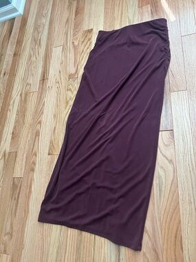 Old Navy Burgundy Maxi Skirt with Side Ruching